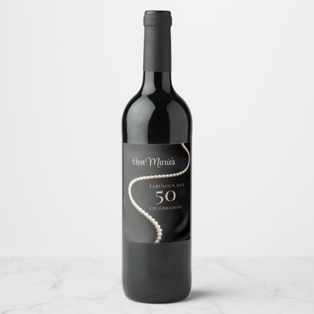 Custom Black 50 and Fabulous Wine Label (Front)