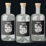 Custom Black 50th Any Age Birthday Party  Liquor Bottle Label<br><div class="desc">Custom Black  50th Any Age Birthday Party Liquor Labels</div>