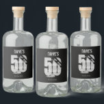 Custom Black 50th Any Age Birthday Party  Liquor Bottle Label<br><div class="desc">Custom Black  50th Any Age Birthday Party Liquor Labels</div>