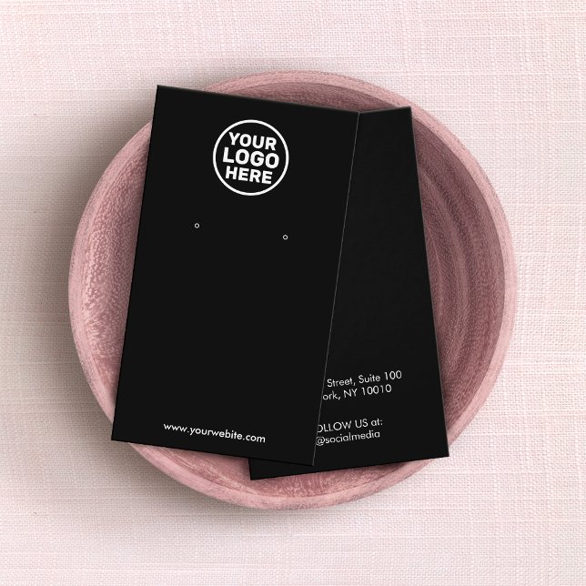Custom Black Add Your Logo Earring Display Card (Creator Uploaded)