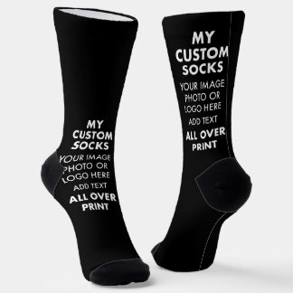 Custom BLACK All Over Print Women's Premium Socks