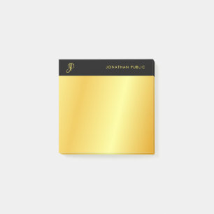 Custom Black And Gold Elegant Monogram Template Post-it Notes