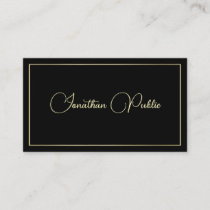 Custom Black And Gold Elegant Typography Template Business Card
