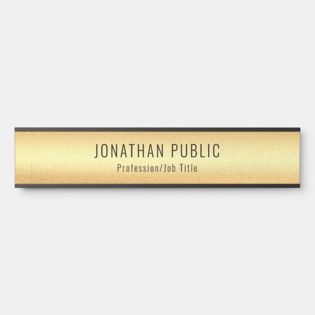 Custom Black And Gold Glamour Template Elegant Door Sign (Front)
