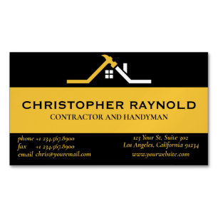 Custom Black and Gold Home Building Construction Magnetic Business Card
