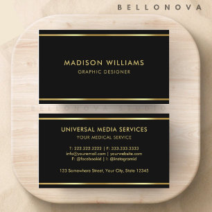 Custom Black and Gold Premium Professional Business Card