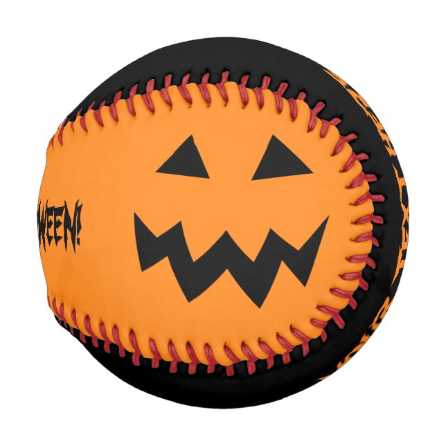 Custom black and orange Halloween party baseball (Front Right)