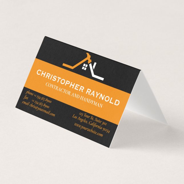 Custom Black and Orange Home Building Construction (Front)