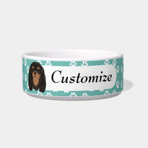 Custom Black and Tan Cavalier Spaniel Bowl