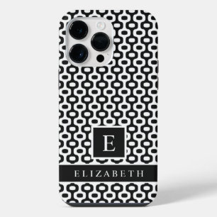 Custom Black And White Brazil Ipanema Geometric iPhone 14 Pro Max Case