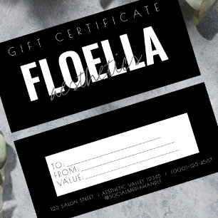 Custom Black and White Business Gift Certificate