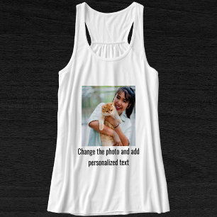 Custom Black And White Cat Mum Family Pet Photo Singlet