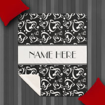 Custom Black And White Clef Hearts Music Notes