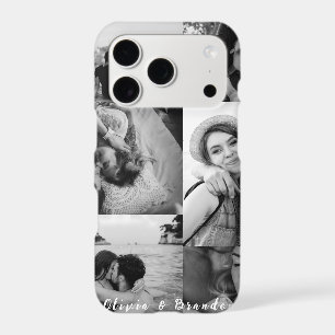 Custom Black and White Couple Photo Collage Names