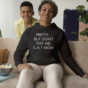 Custom Black And White Cute Modern Pet Cat Text Hoodie