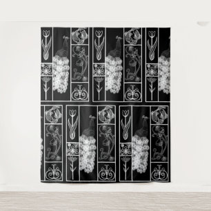 Custom black and white elegant tapestry
