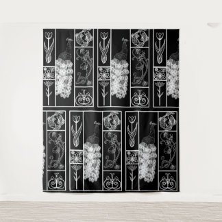 Custom black and white elegant tapestry