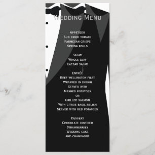 Custom Black And White Gay Wedding Menu