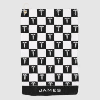 Custom Black and White Medical Symbol Caduceus