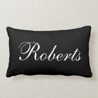 Custom Black and White Name Throw Pillow