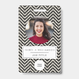 Custom Black and White Office Employee Photo ID Badge