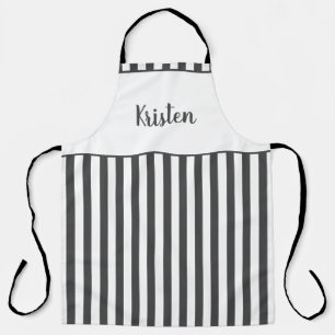 Custom Black and White Pattern Personalised Text Apron