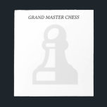 Custom black and white pawn chess piece notepad<br><div class="desc">Custom black and white pawn chess piece notepad for chess lovers, grand master and other players of the game. Custom note pads with water mark logo and name. Personalised memo pad design for home, club, school or office. School / office supplies for men, women and kids. Customisable background colour. Use...</div>