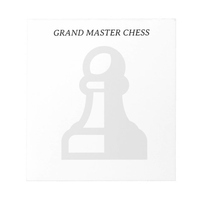 Custom black and white pawn chess piece notepad (Front)