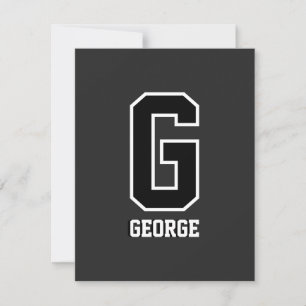 Custom Black and White Personalised Monogram Card