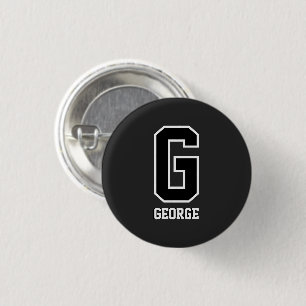 Custom Black and White Personalized Monogram 3 Cm Round Badge