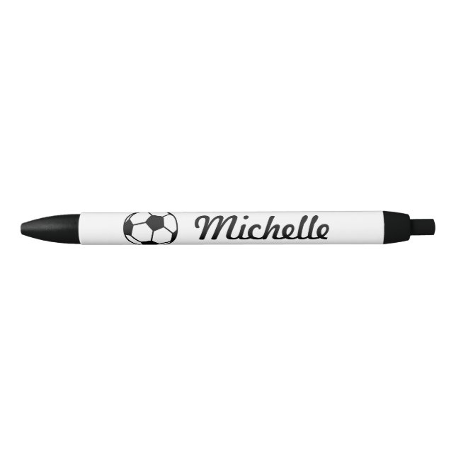 Custom black and white soccer ball sports pens (Front)