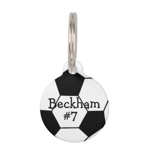 Custom Black and White Soccerball Pet Tag