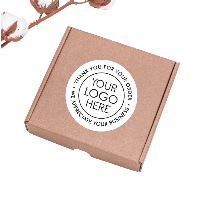 Custom Black and White Thank You Sticker with Logo (Custom Black and White Thank You Sticker with Logo)