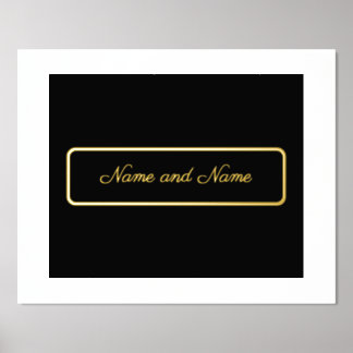 Custom, Black and white with gold lettering Foil Prints