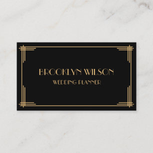 Custom Black Art Deco Business Cards