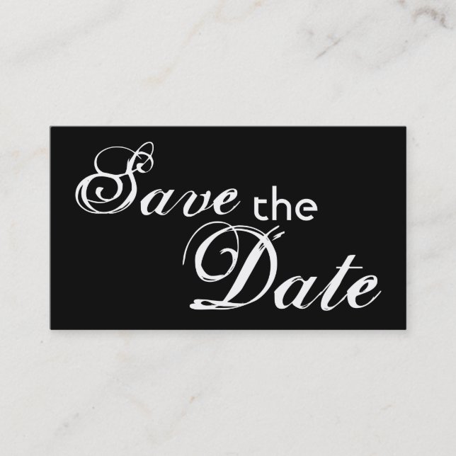 Custom black back save the date wedding cards (Front)
