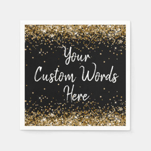 Custom Black Birthday Party Anniversary Graduation Napkin