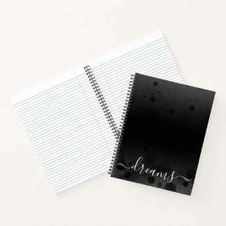 Custom Black Bokeh Dream Journal