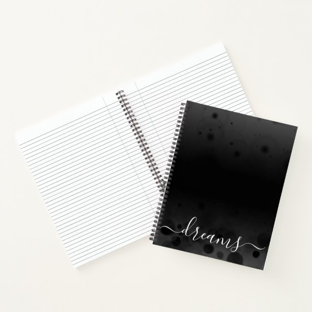 Custom Black Bokeh Dream Journal (Inside)