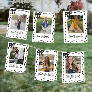 Custom Black Bow Graduation Photo Milestone Gift  Poster