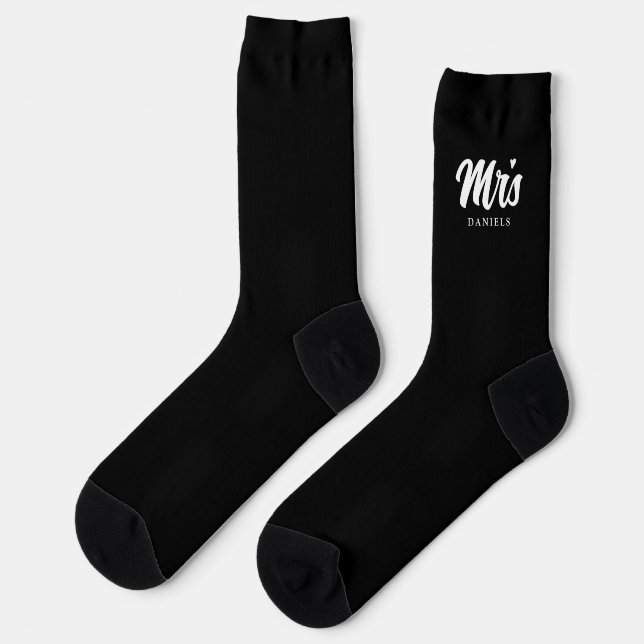 Custom Black Bride Wedding  Socks (Left)