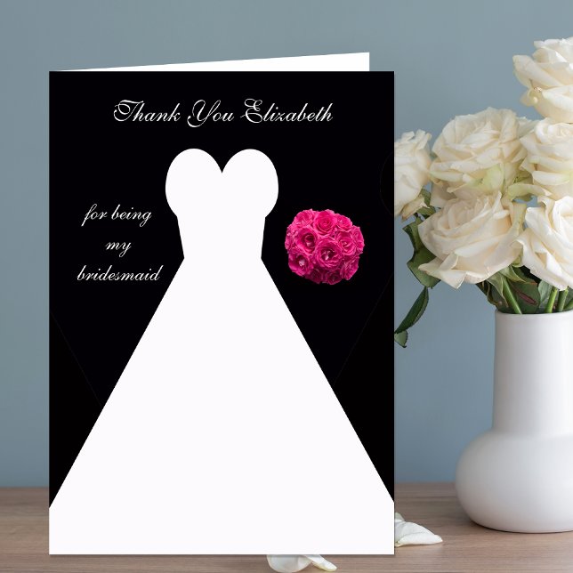 Custom Black Bridesmaid Thank You Card (Creator Uploaded)