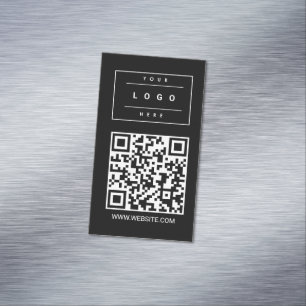 Custom Black Business Logo and Website Magnet Card