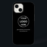 Custom Black Business Logo Branded Case-Mate iPhone 14 Case<br><div class="desc">Promote your brand with this customisable OtterBox Iphone 14 Pro Case. This design features your own logo and social media information, along with a space for a custom homepage address. Perfect for giveaways, trade shows, and other promotional events. Need help with personalisation? Contact us using the message button below for...</div>