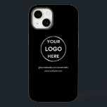 Custom Black Business Logo Branded Case-Mate iPhone 14 Case<br><div class="desc">Promote your brand with this customisable OtterBox Iphone 14 Pro Case. This design features your own logo and social media information, along with a space for a custom homepage address. Perfect for giveaways, trade shows, and other promotional events. Need help with personalisation? Contact us using the message button below for...</div>