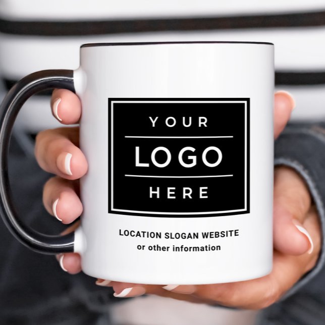 Custom Black Business Name and Logo Combo Mug (Creator Uploaded)
