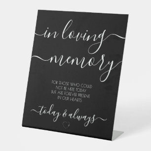 Custom Black Calligraphy Memorial Pedestal Sign