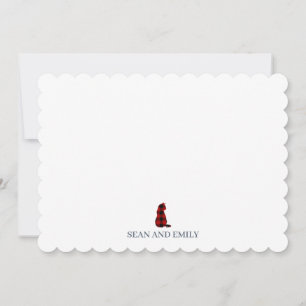 Custom Black Cat Stripe Logo Stationary Thank You Card