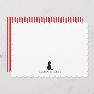Custom Black Cat Stripe Logo Stationary Thank You Card