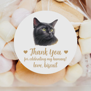 Custom Black Cat Wedding Favour Stickers